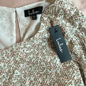 LULUS White & Pink Floral Dress